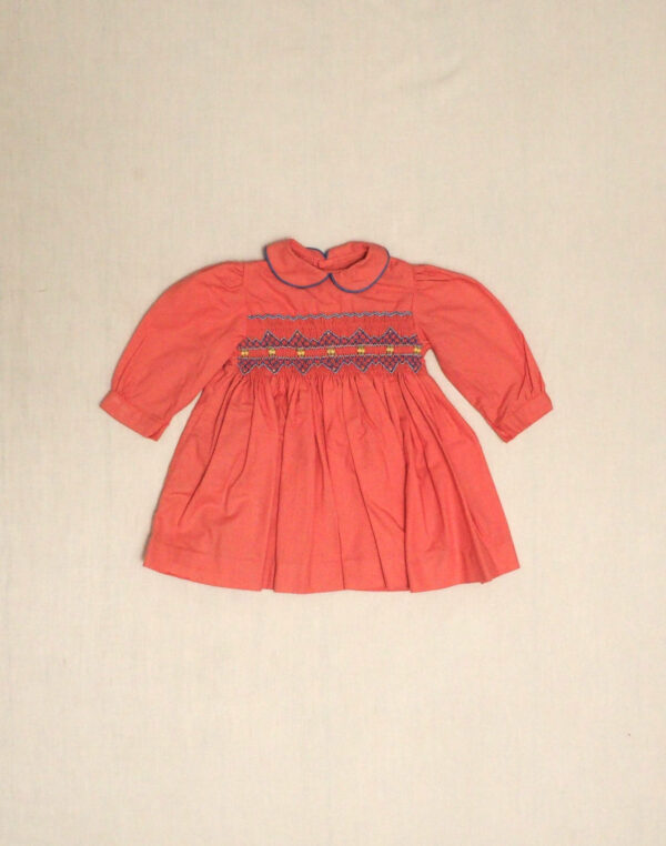 Robe rose à smock fait main