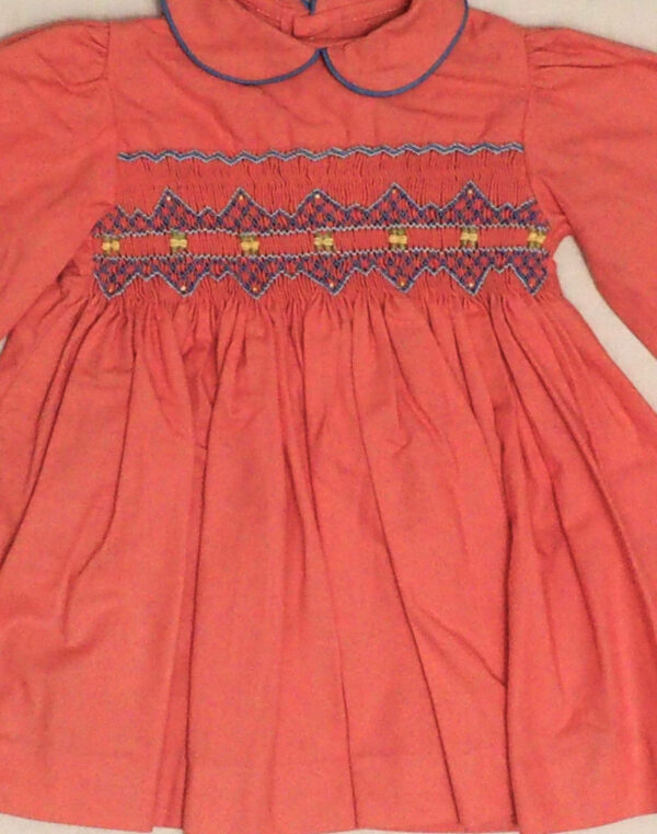 Robe rose à smock fait main