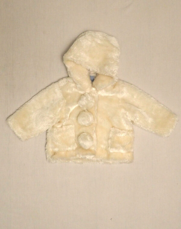 Faux fur coat with tassels