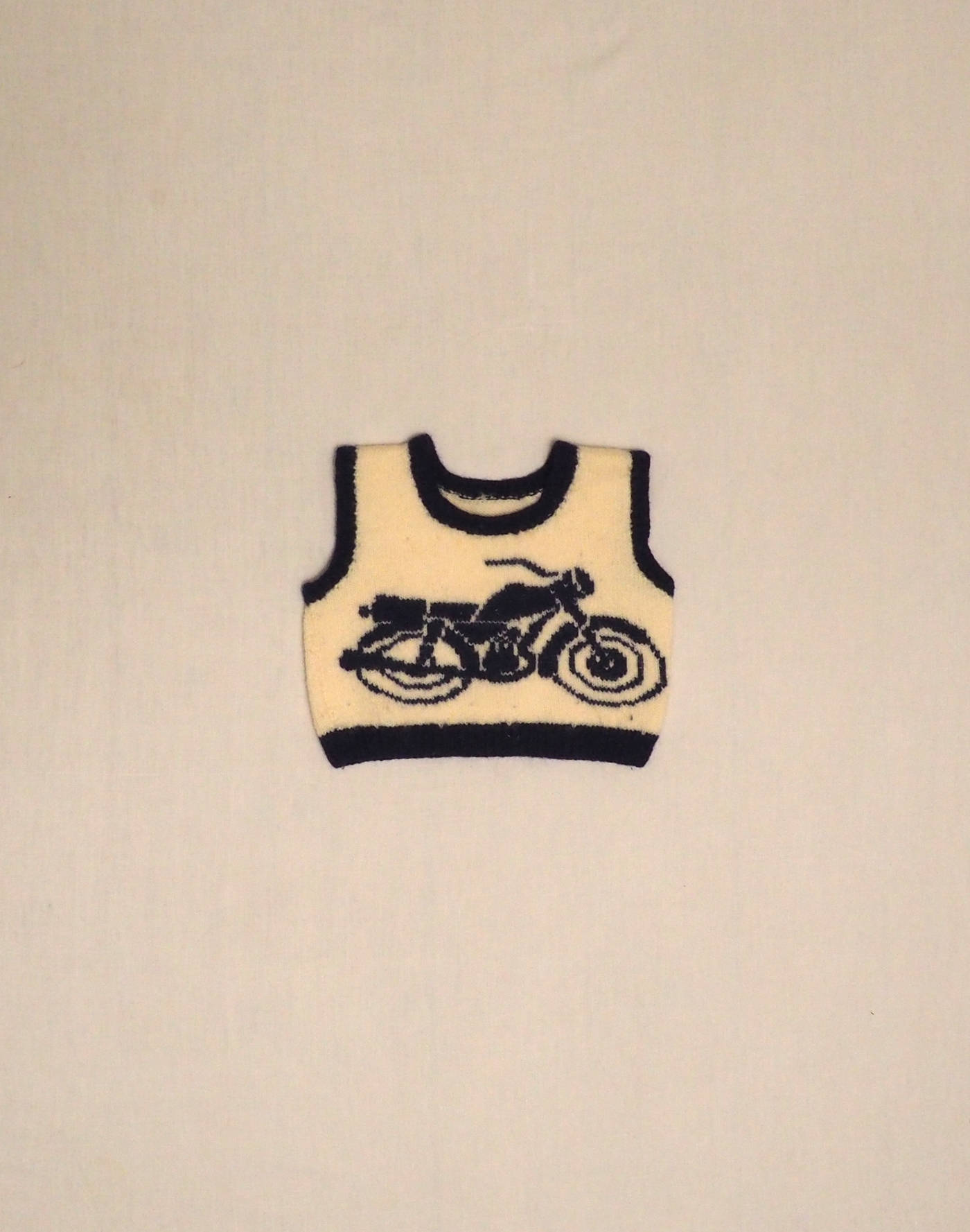 Hand-knitted motorcycle sweater