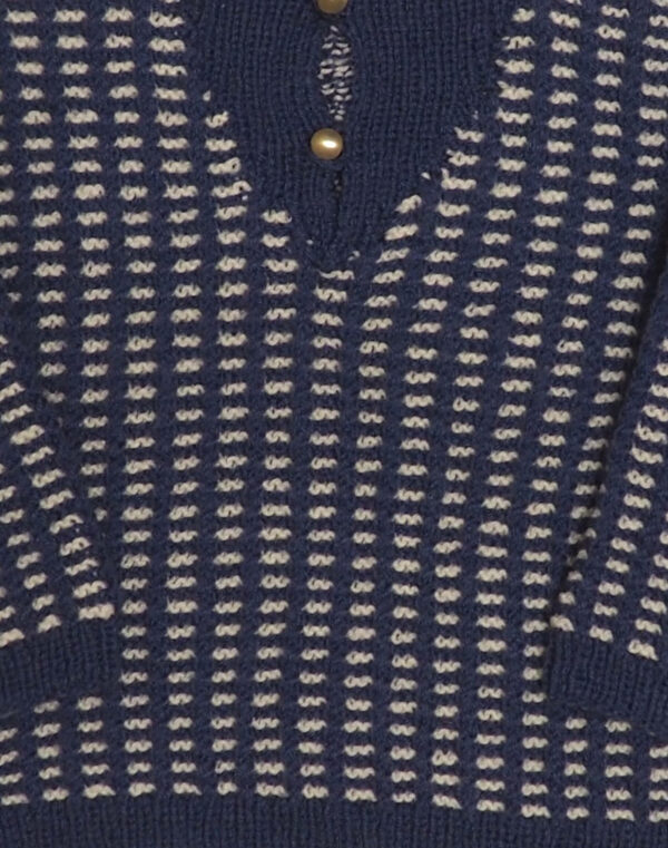 Hand-knitted plaid sweater