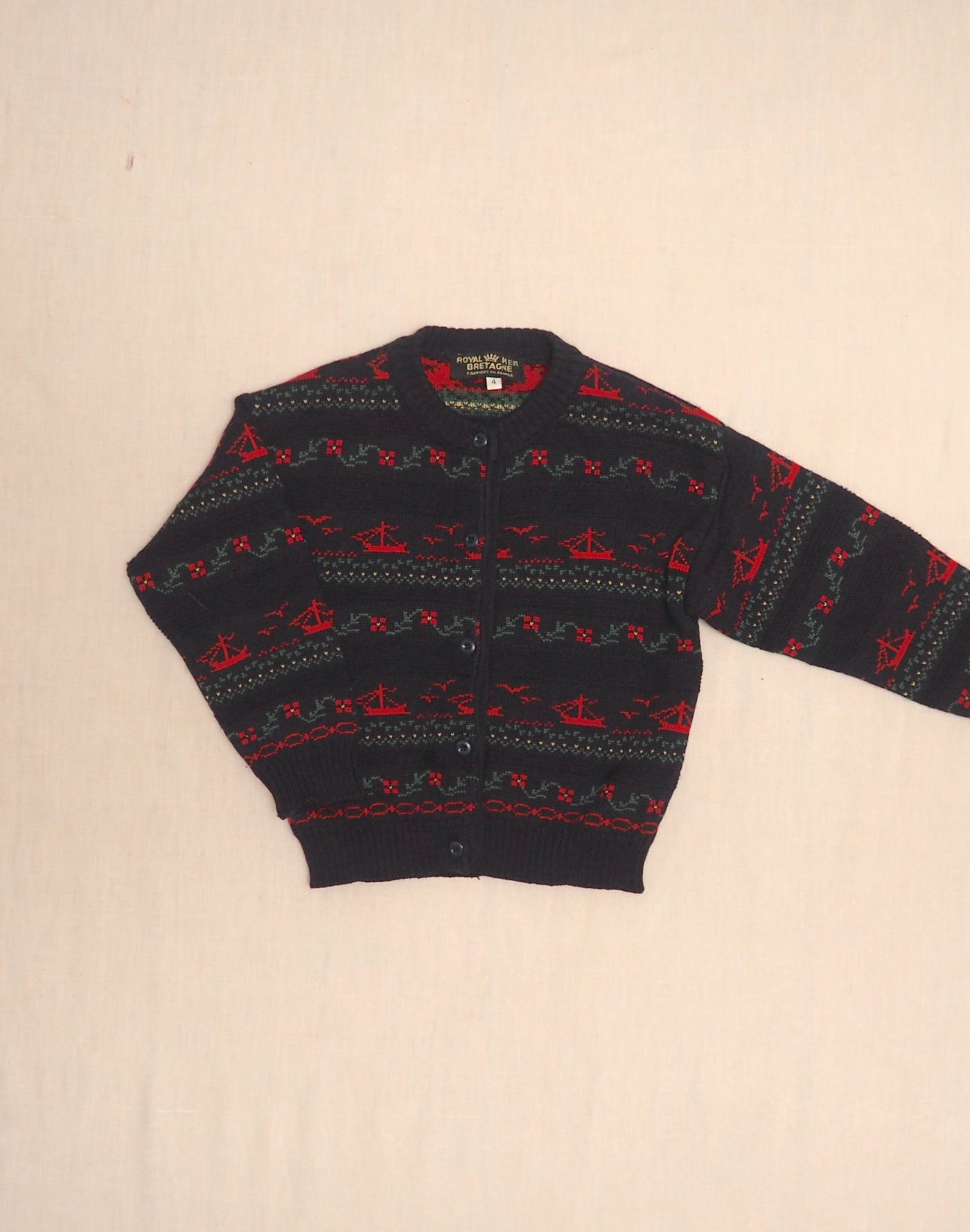 Cardigan bateaux & fleurs