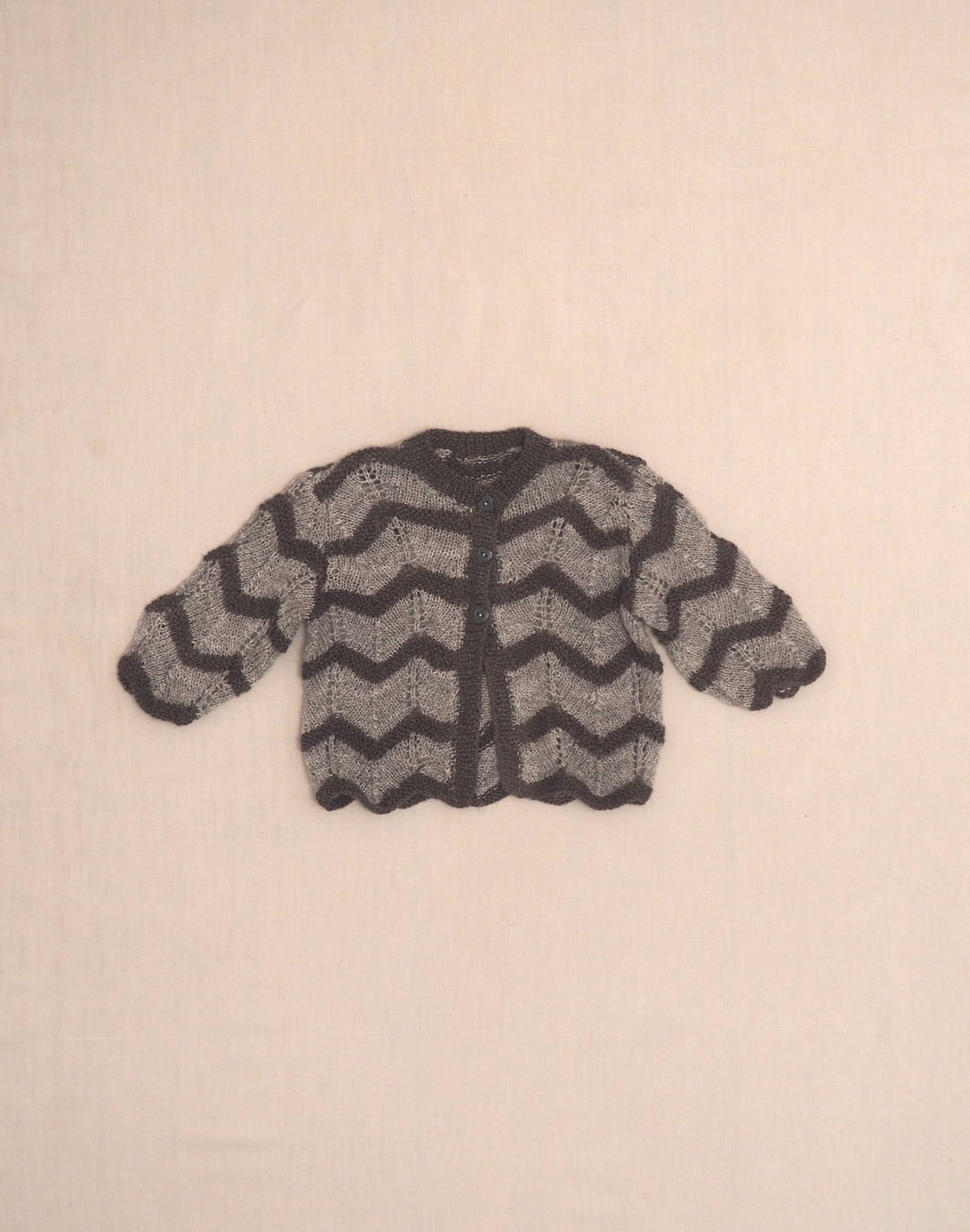 Hand-knitted grey cardigan