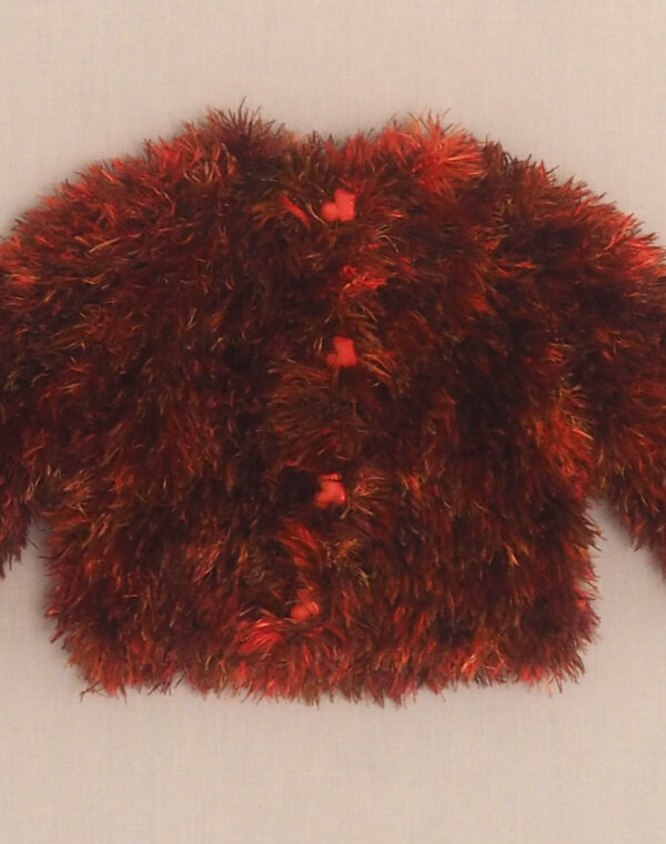 Long-haired hand-knitted cardigan