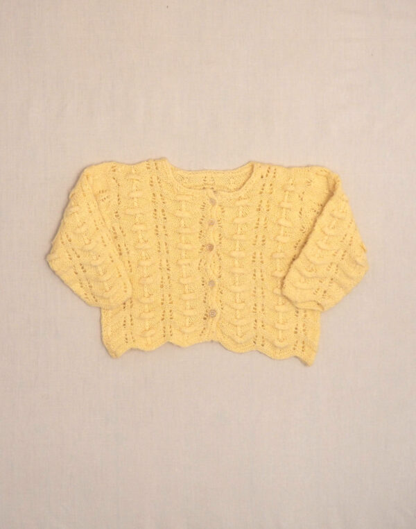 Cardigan texturé tricoté main