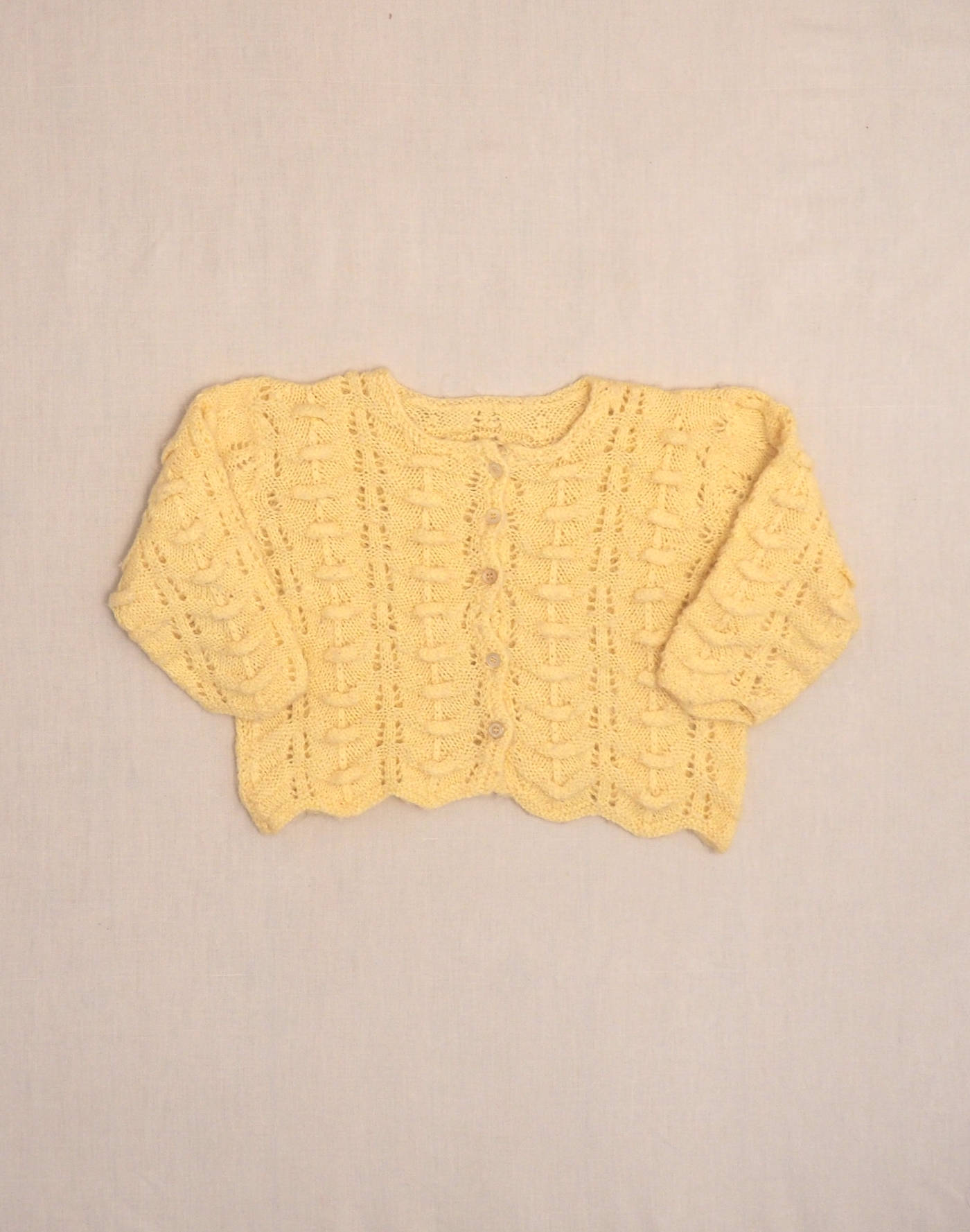 Cardigan texturé tricoté main