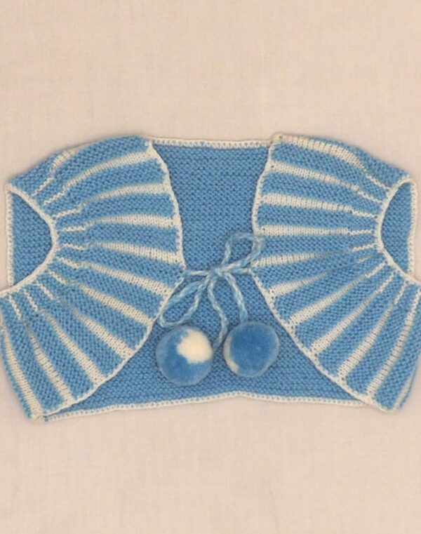 Gilet pompons tricoté main
