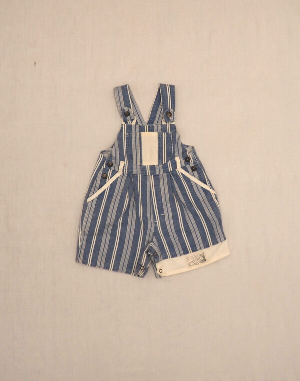 Striped short overalls