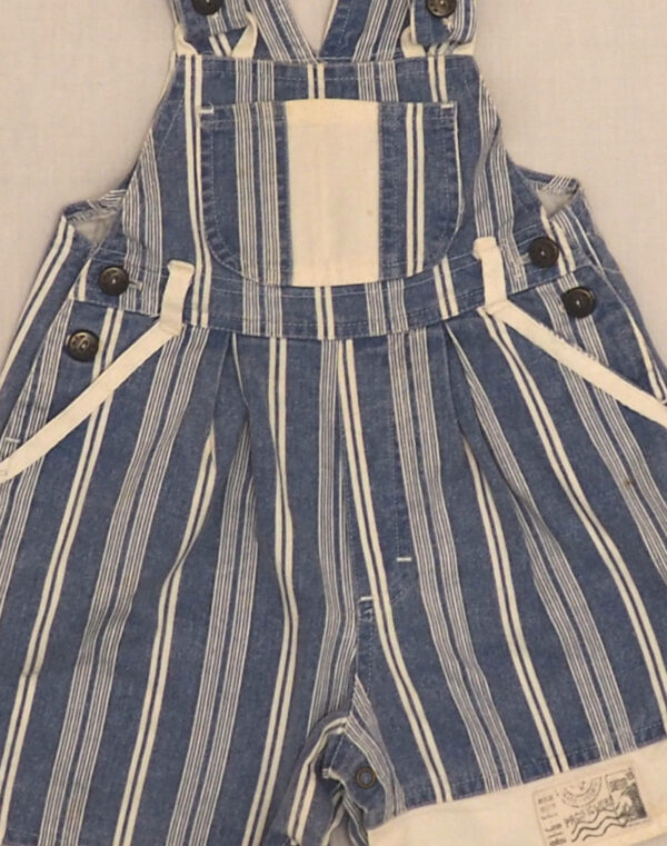 Striped short overalls