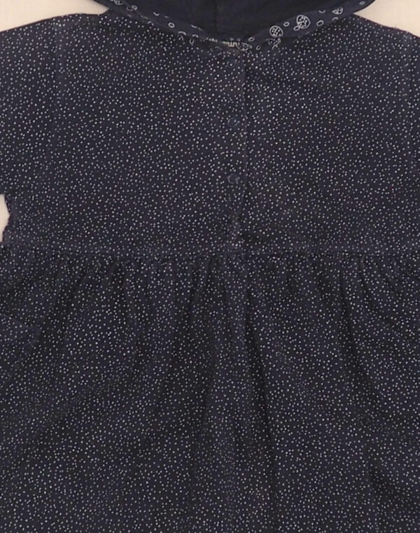 Hooded dress with polka dots