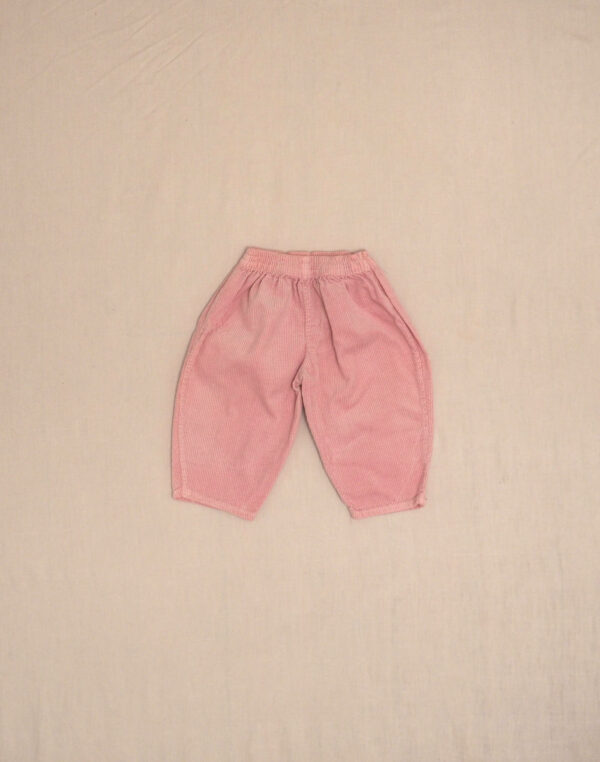 Pantalon rose en velours côtelé