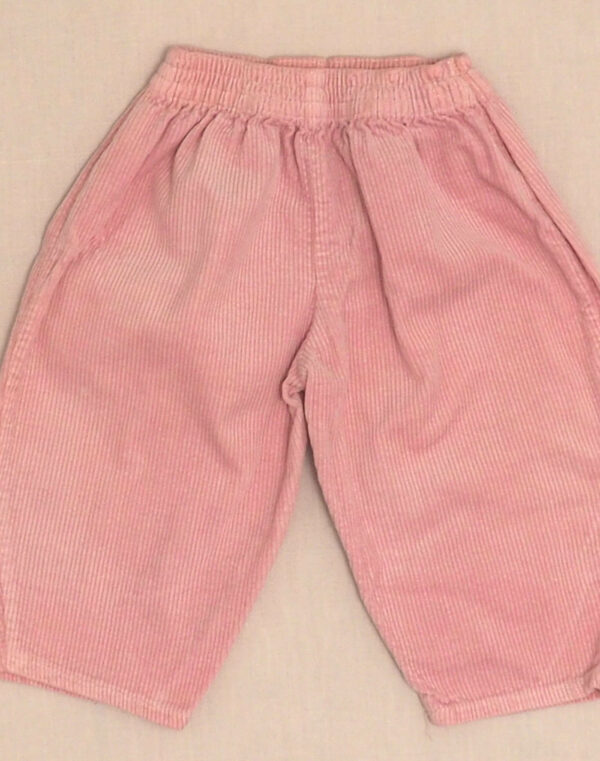Pantalon rose en velours côtelé