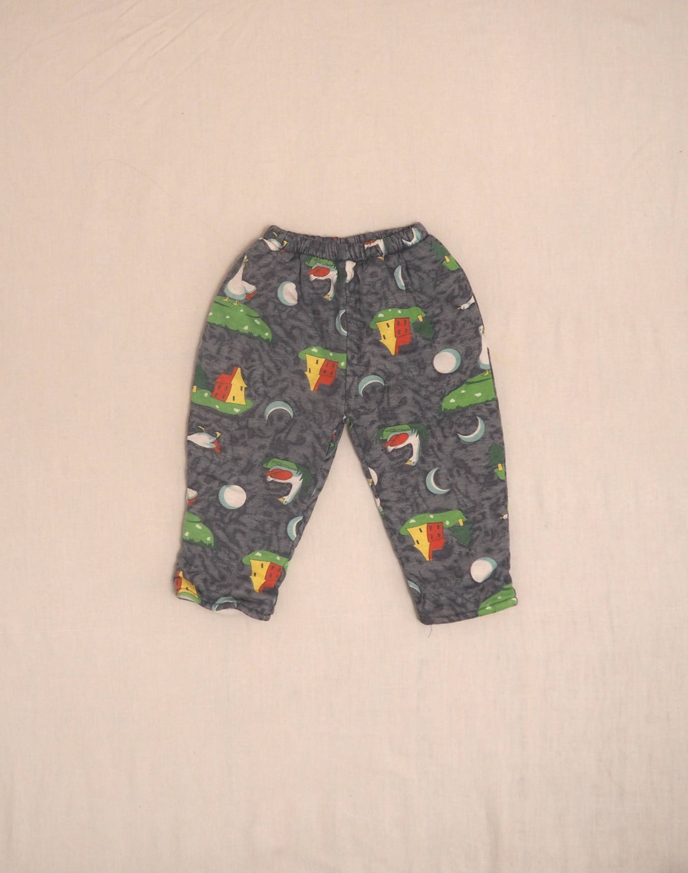 Pantalon molletonné motif oies