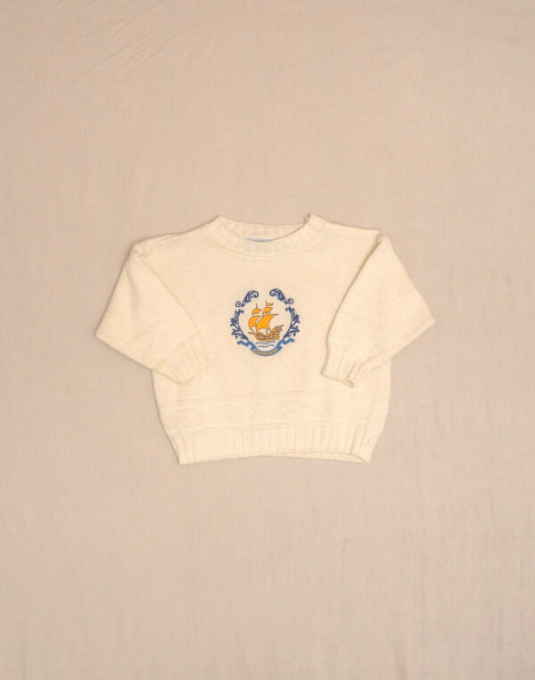 Pull coton brodé