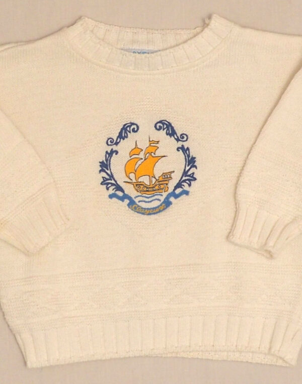 Pull coton brodé