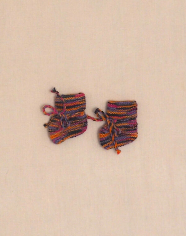 Hand-knitted baby booties