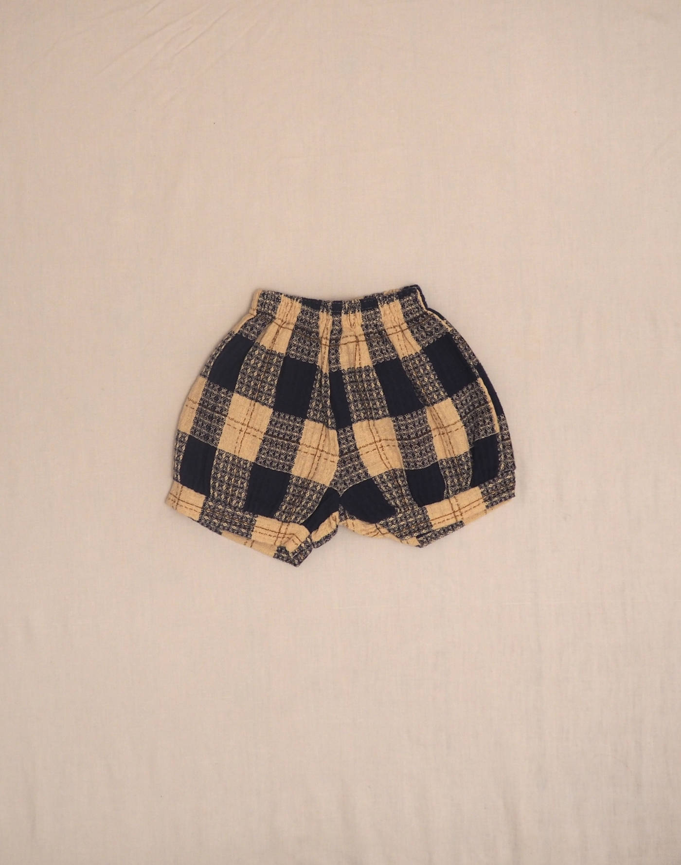 Textured plaid shorts