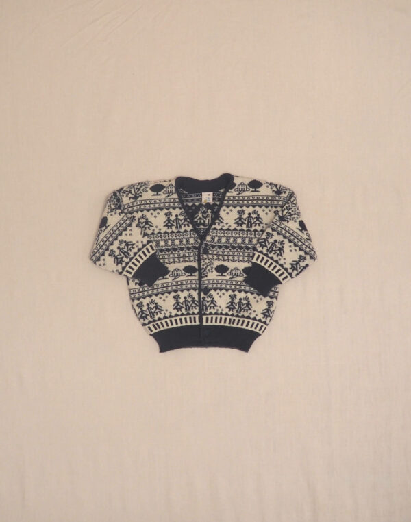 Cardigan jacquard bonshommes