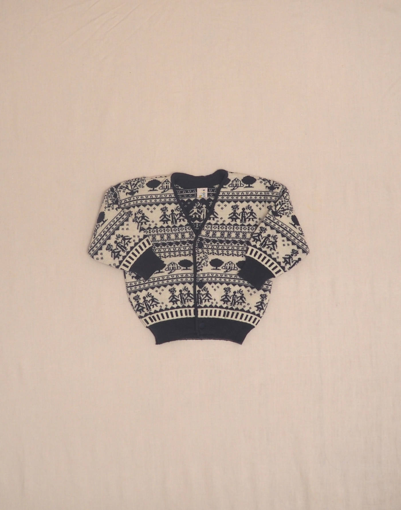 Cardigan jacquard bonshommes
