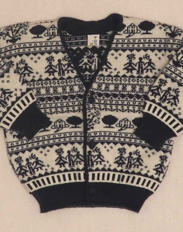 Cardigan jacquard bonshommes