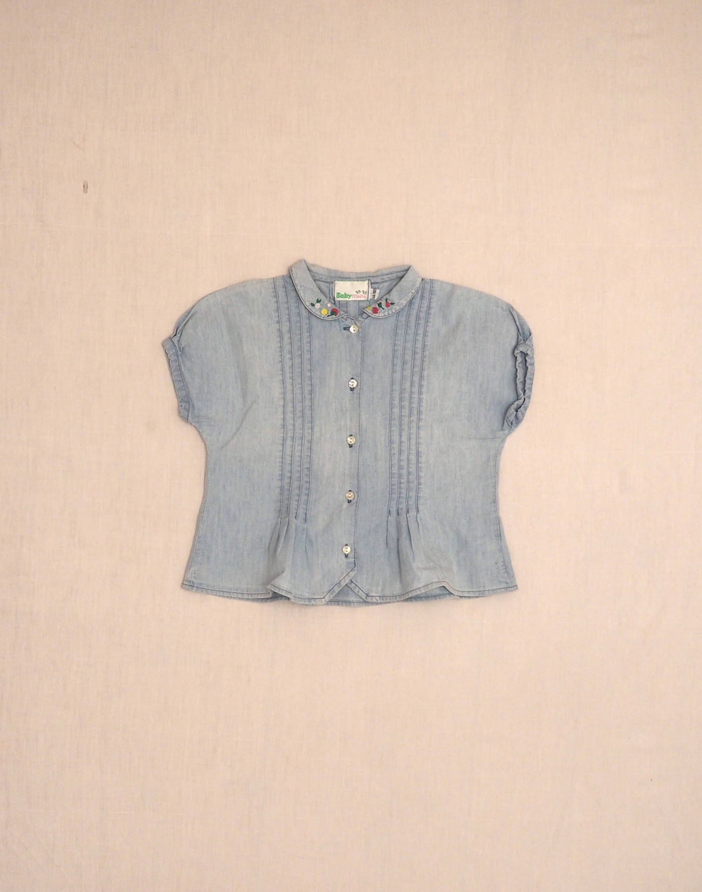 Embroidered denim shirt