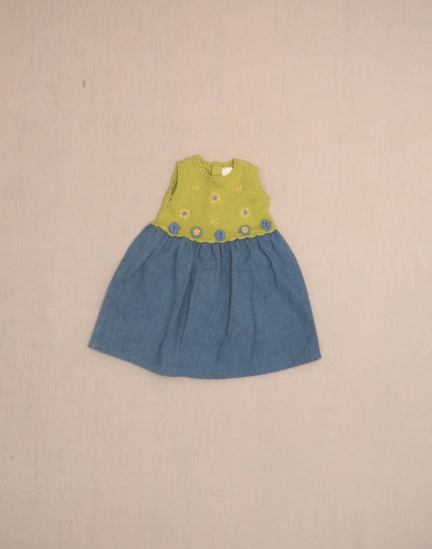 Knit & denim dress