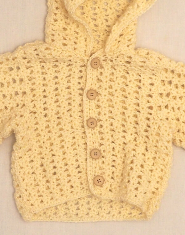 Gilet à capuche tricoté main