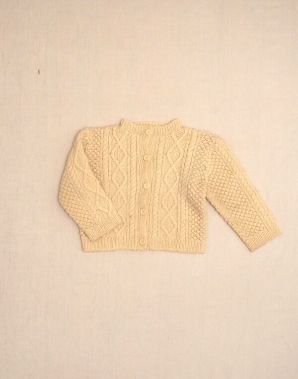 Cardigan torsades tricoté main