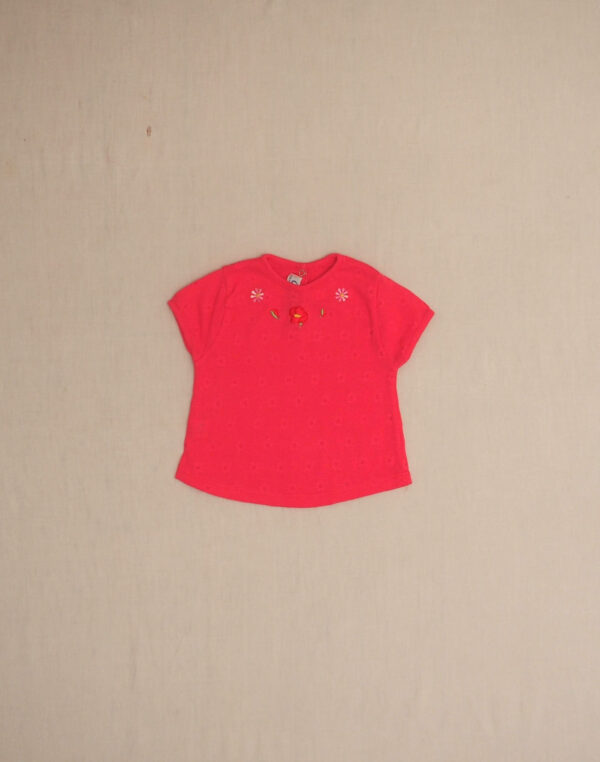 Pointelle embroidered T-shirt