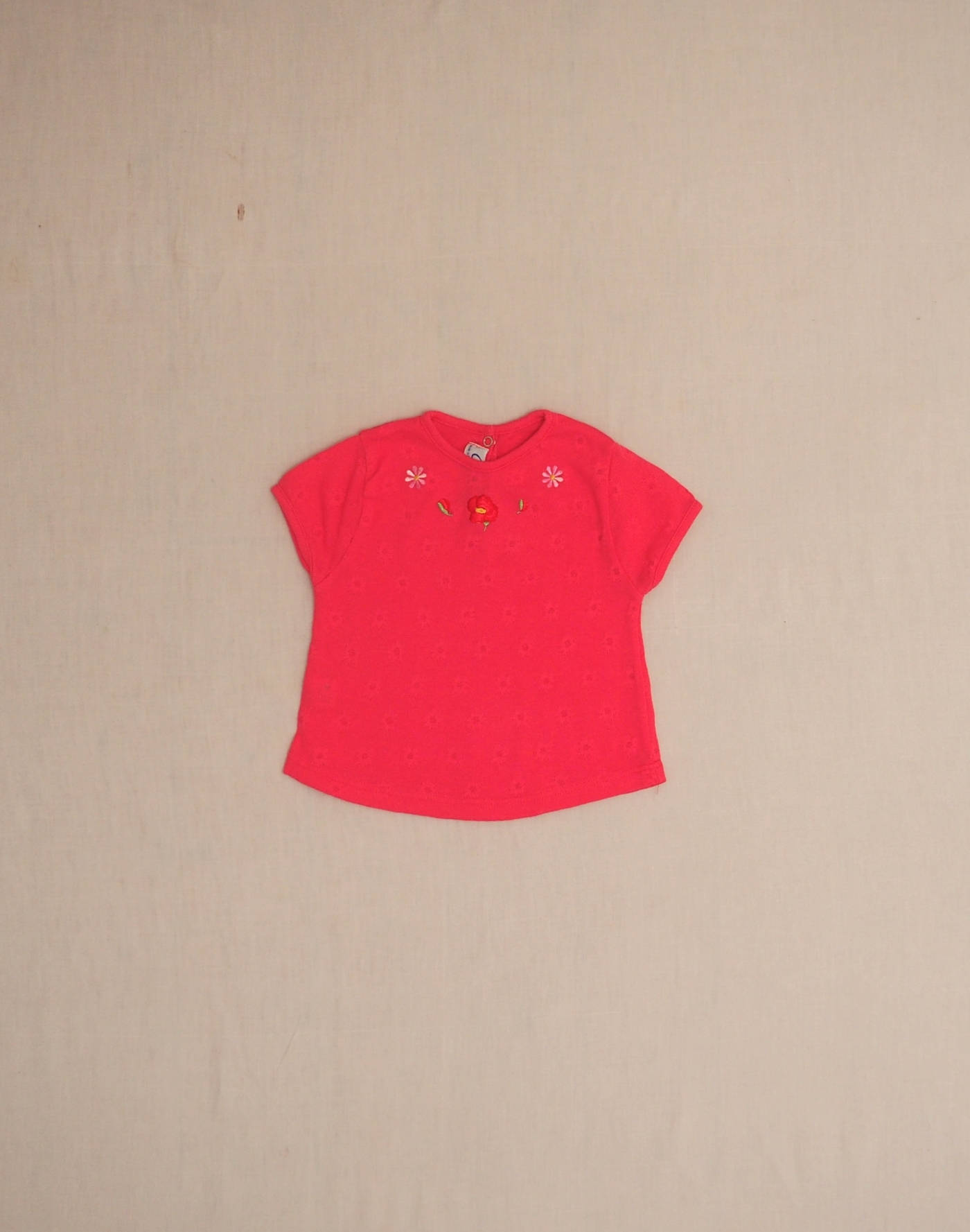 Pointelle embroidered T-shirt
