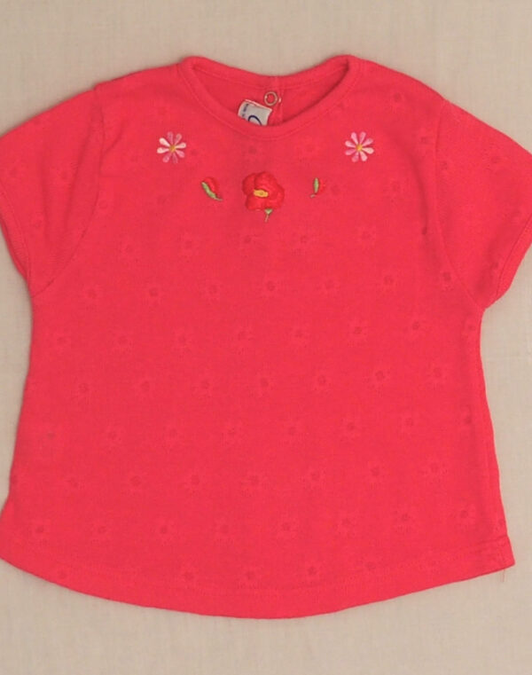 Pointelle embroidered T-shirt