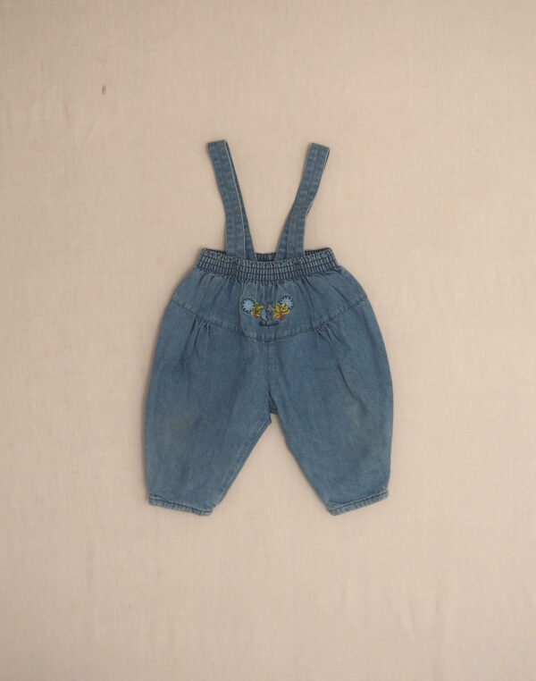 Denim pants with straps