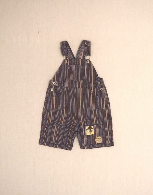 Striped short overalls