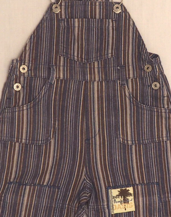 Striped short overalls
