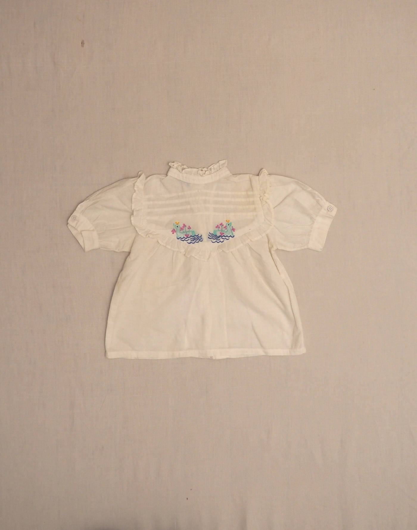 Ruffled embroidered blouse