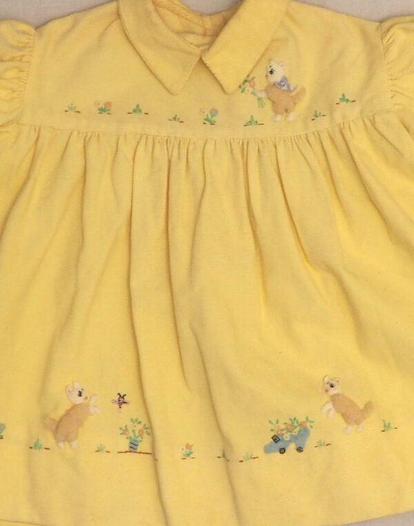 Cat & shoe appliqué dress 1950
