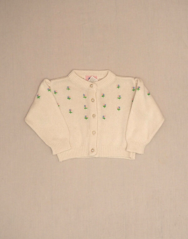 Flower-embroidered cardigan