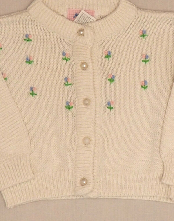 Flower-embroidered cardigan