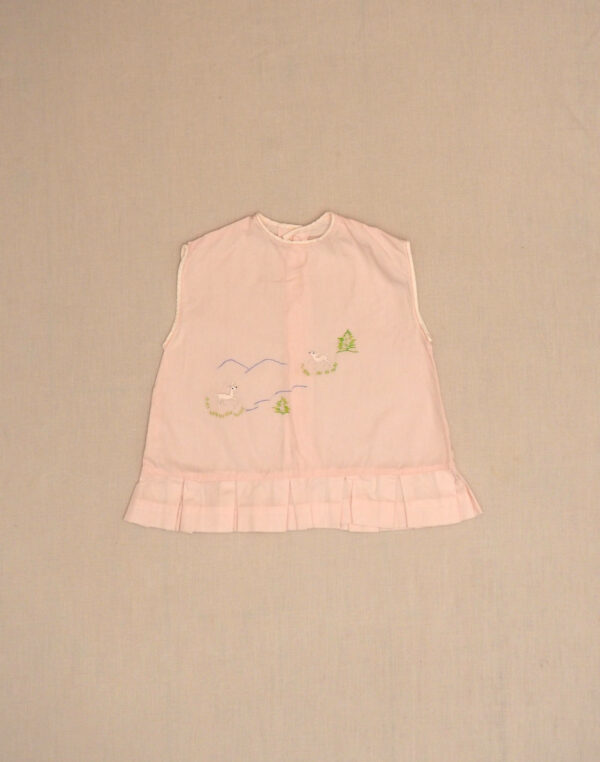 Hand-embroidered lambskin blouse