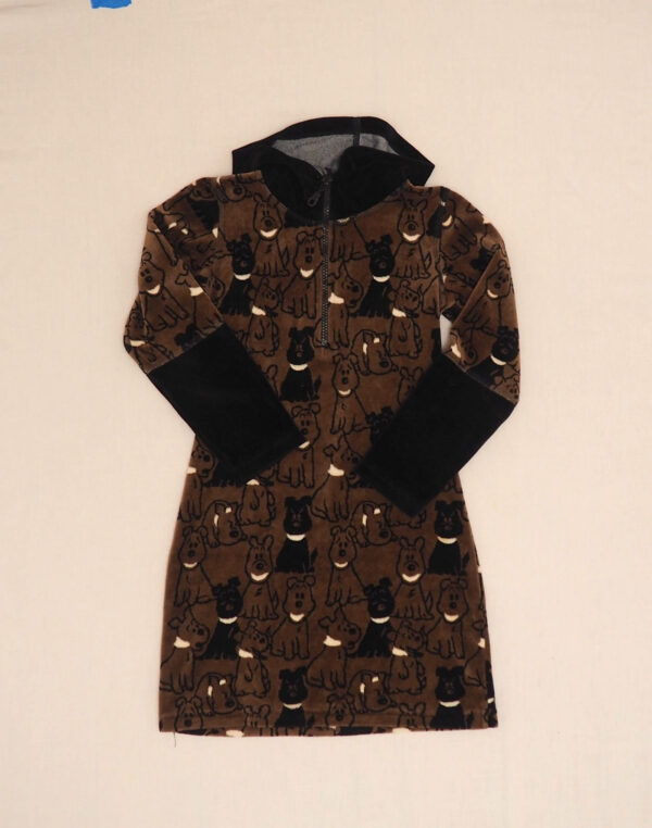 Robe velours à capuche chien 8 ans