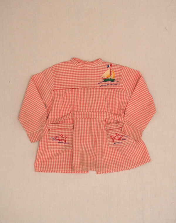 Embroidered gingham blouse 1950