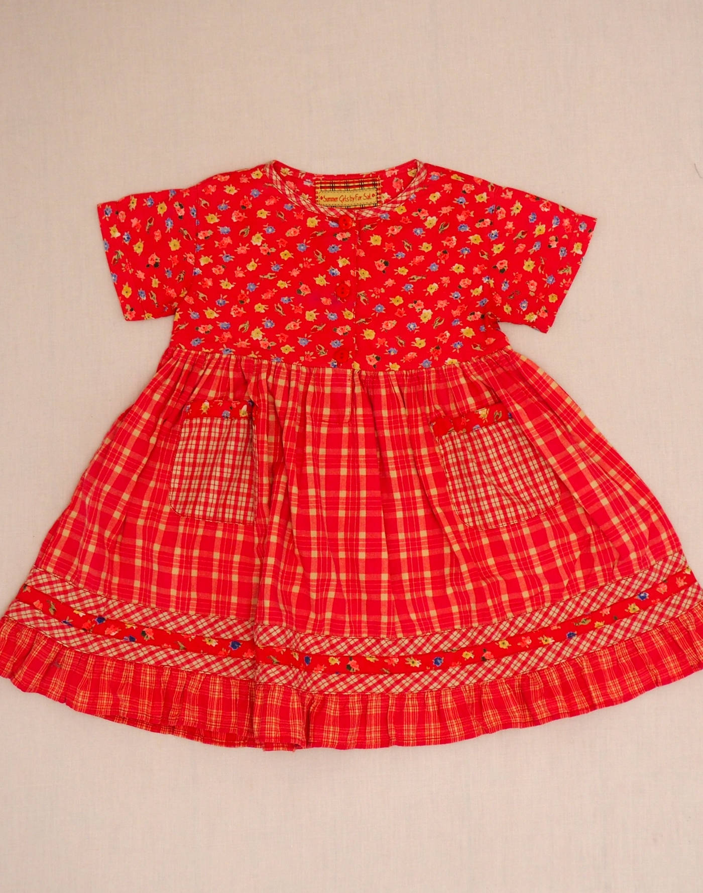 Robe carreaux & fleurs