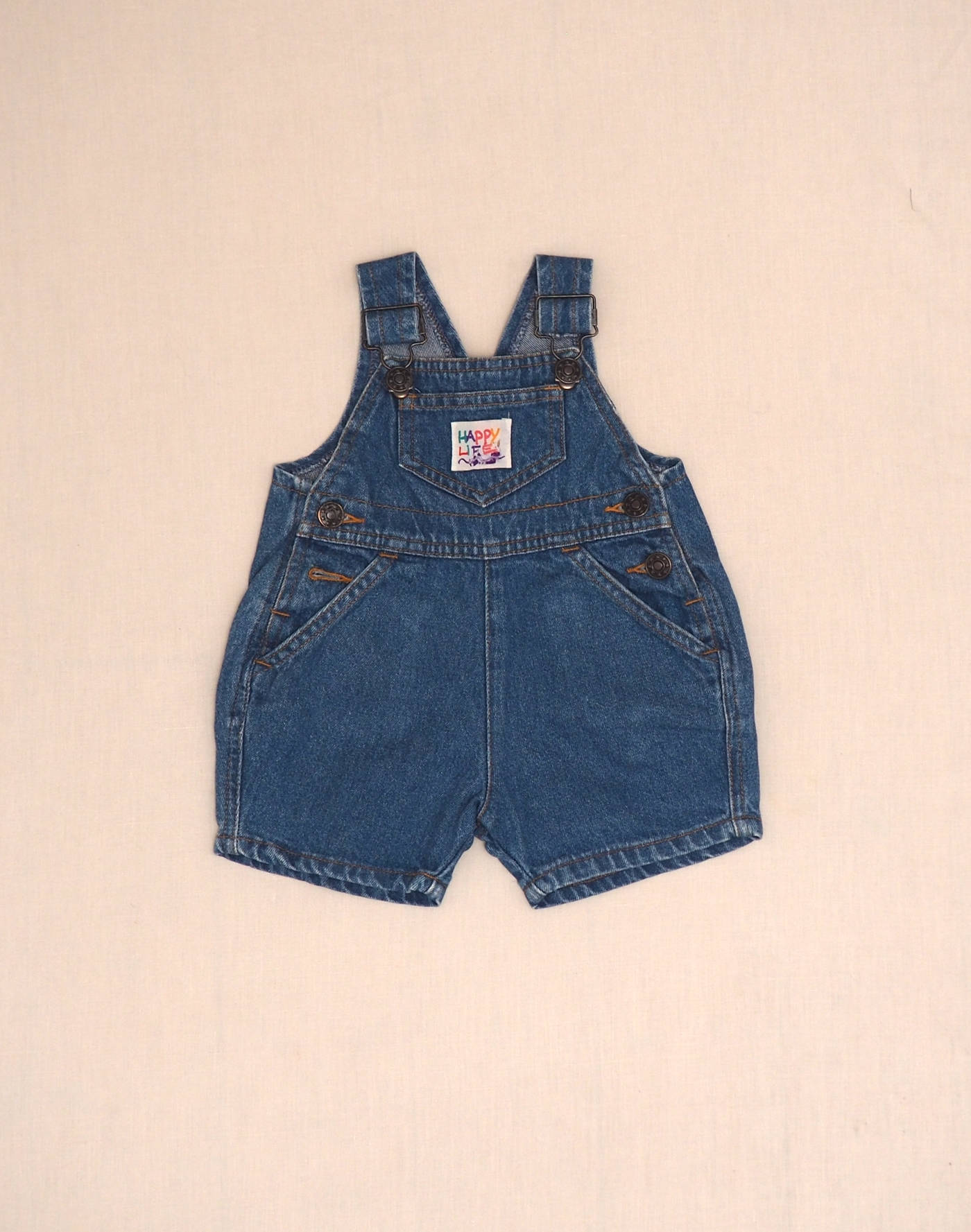 Denim short overalls