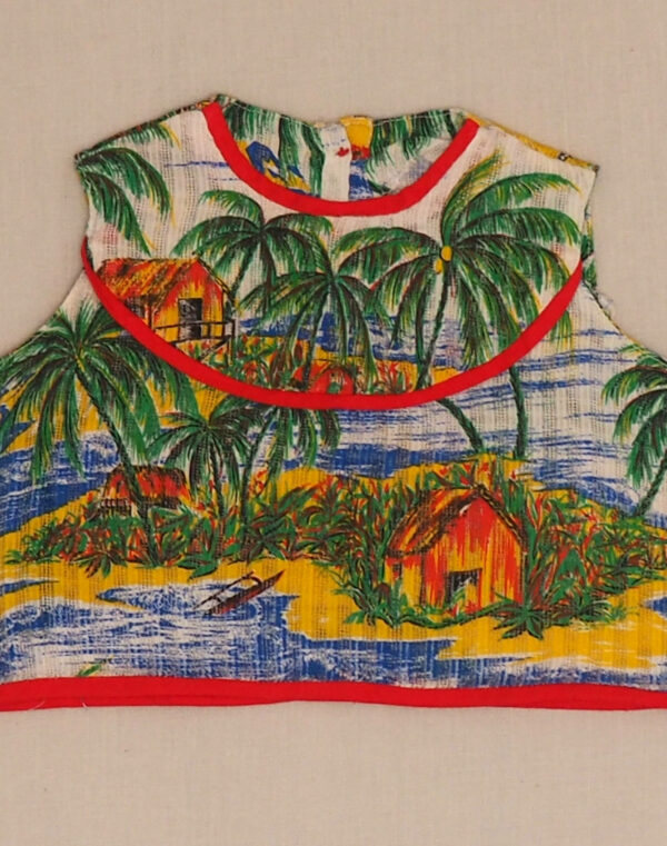 Tropical island print blouse