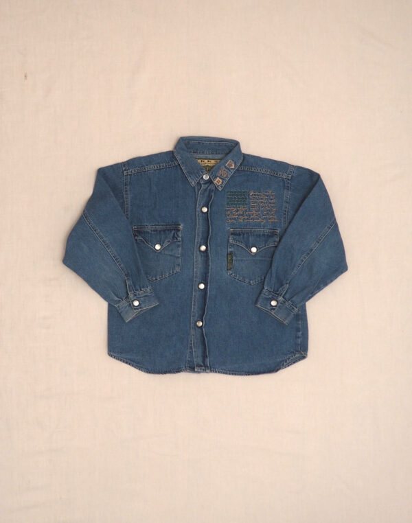 Embroidered denim shirt