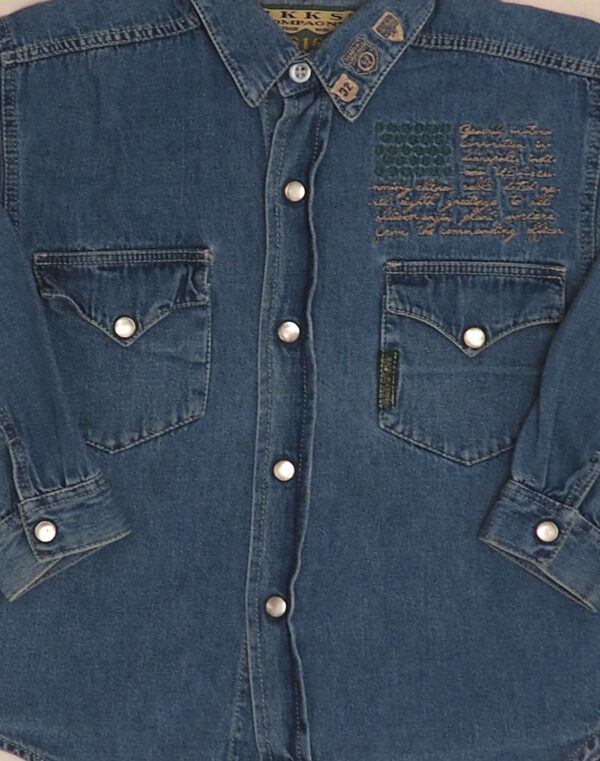Embroidered denim shirt