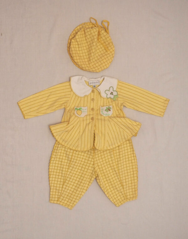 Ensemble cardigan, pantalon & bérêt
