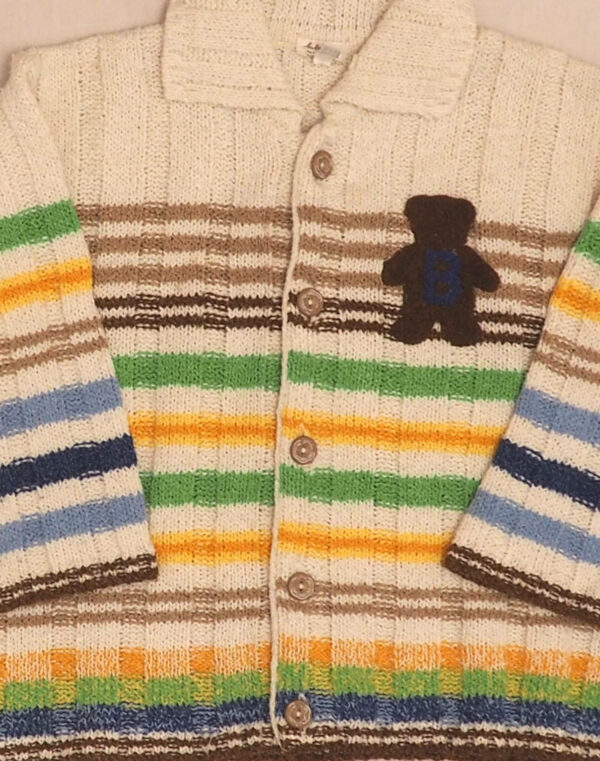 Cardigan rayé ourson