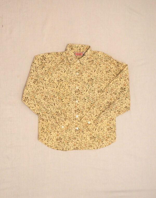 Chemise beige fleurie 8 ans