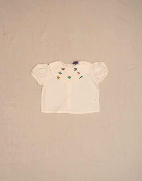 Blouse col brodé légumes Petit Bateau